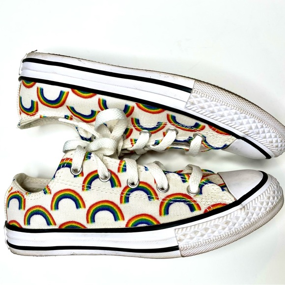 Converse rainbow print sneakers low top size 1.5 - Picture 3 of 7